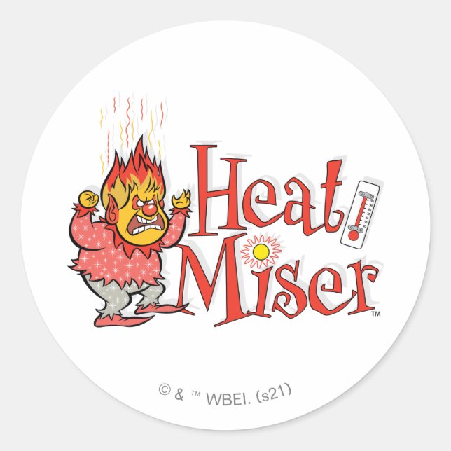 THE YEAR WITHOUT A SANTA CLAUS™ | Heat Miser Classic Round Sticker (Front)