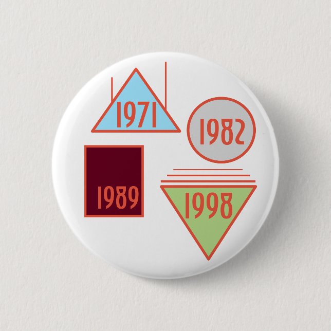 The Years 6 Cm Round Badge (Front)