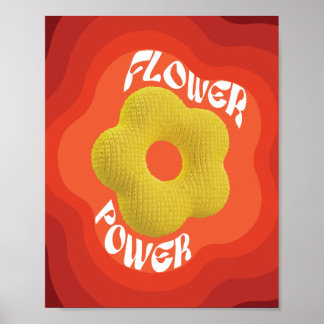 The yellow flower is designed with a unique knitte poster