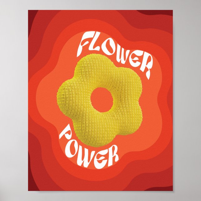 The yellow flower is designed with a unique knitte poster (Front)