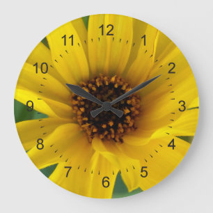 the yellow flowers of autumn large clock