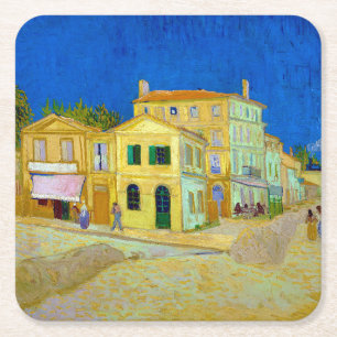 The Yellow House, Van Gogh Square Paper Coaster