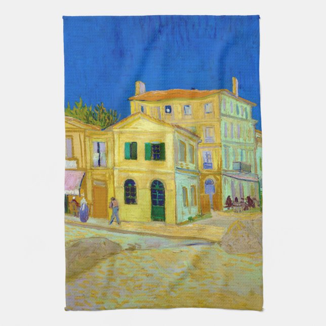 The Yellow House, Van Gogh Tea Towel (Vertical)