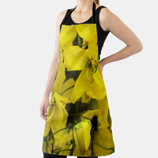The yellow of laburnum flowers apron