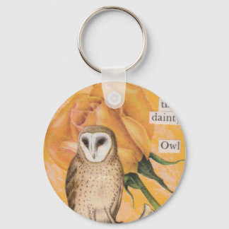 The Yellow Rose, and the Dainty Owl Key Ring