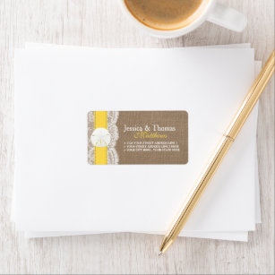 The Yellow Sand Dollar Beach Wedding Collection Label