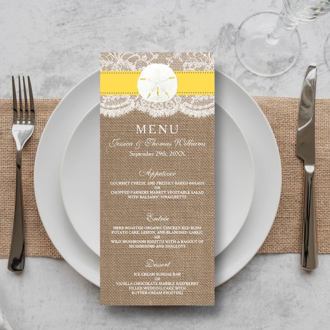 The Yellow Sand Dollar Wedding Collection Menu (Creator Uploaded)