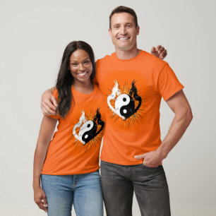 The Yin Yang Dragons and Fireball T-Shirt