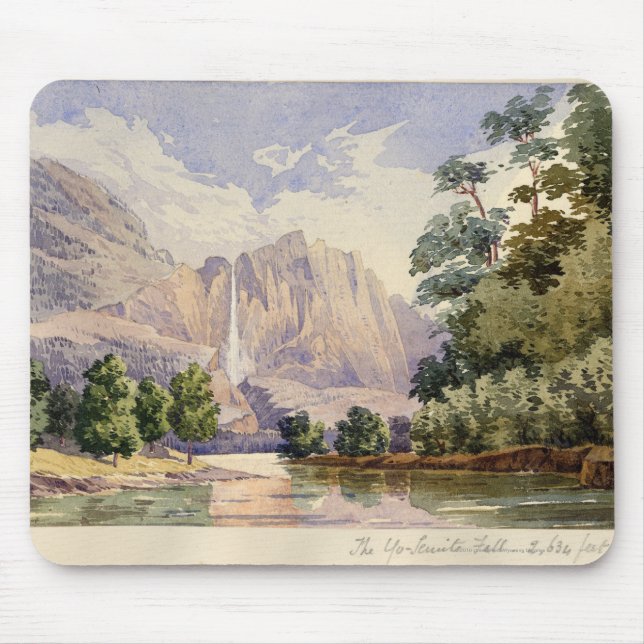 The Yo-Semite Fall. 2,634 ft. Mouse Pad (Front)