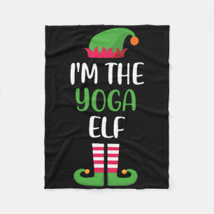 The Yoga Elf Family Matching Christmas Group Funny Fleece Blanket