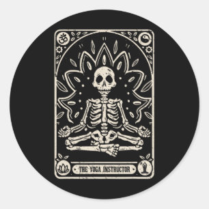 The Yoga Instructor Tarot Card Halloween Classic Round Sticker