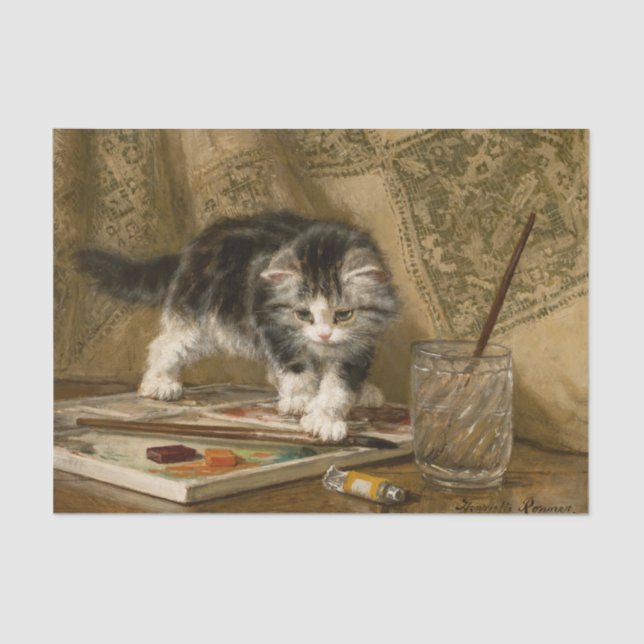 The Young Artist by Henriette Ronner-Knip Tissue Paper (Front)