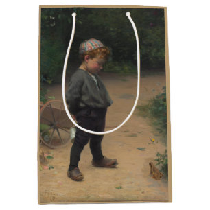 The Young Biologist With a Frog (by Paul Peel) Medium Gift Bag