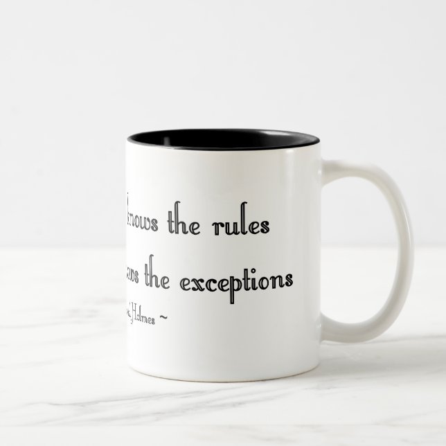 The young man knows the rules... Two-Tone coffee mug (Right)