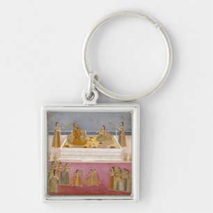 The young Mughal Emperor Muhammad Shah at a nautch Key Ring