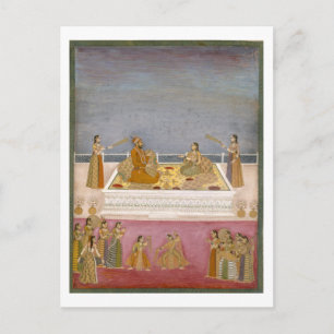 The young Mughal Emperor Muhammad Shah at a nautch Postcard