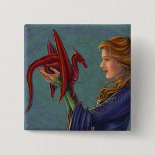 The Young Red Dragon 15 Cm Square Badge