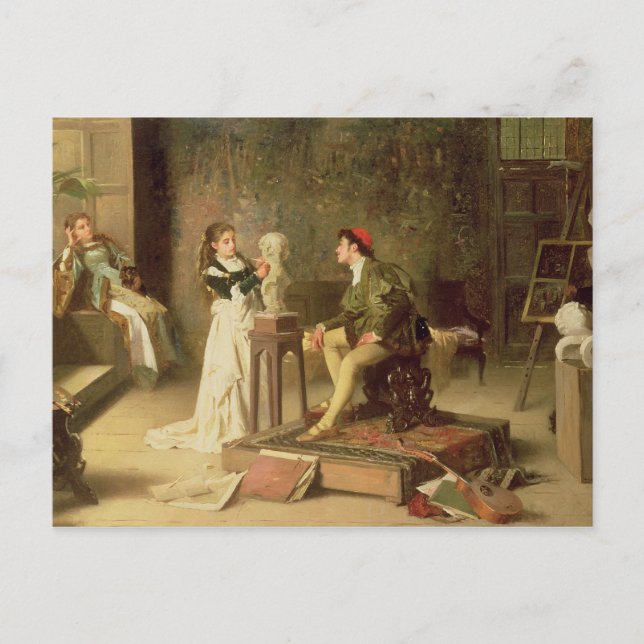 The Young Sculptress (oil on canvas) Postcard (Front)