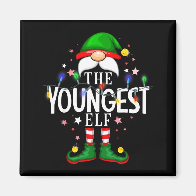 The Youngest Elf Christmas Family Pajama Party  Magnet (Front)