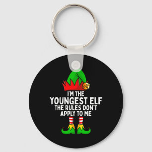 The Youngest Elf Matching Family Christmas Key Ring
