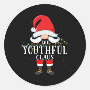 The Youthful Claus Christmas Pajama Classic Round Sticker