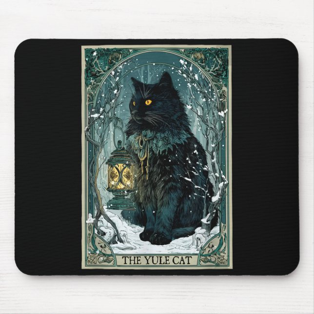 The Yule Cat Tarot Card Icelandic Folklore Christm Mouse Pad (Front)
