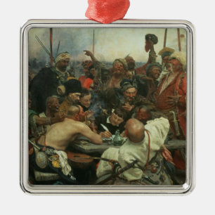 The Zaporozhye Cossacks writing a letter Metal Tree Decoration