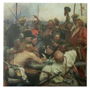 The Zaporozhye Cossacks writing a letter Tile
