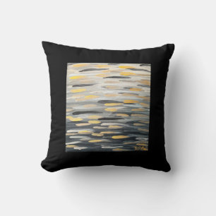 The Zebra Brushstrokes in Black Throw Pillow