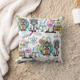 The Zebra Mad Scientist Print Cushion