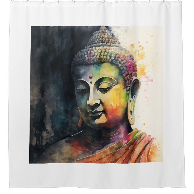 The Zen buddha Master Shower Curtain (Front)
