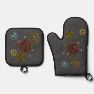 The Zodiac Mandalas Oven Mitt & Pot Holder Set
