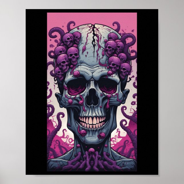The Zombie Has Brain Covering Its Head  Poster (Front)