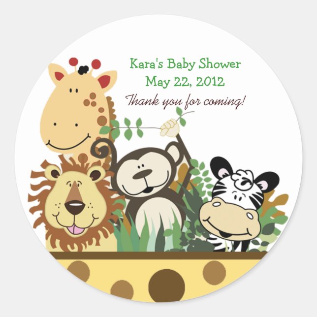 THE ZOO CREW (YELLOW) Custom Favour Sticker (Front)