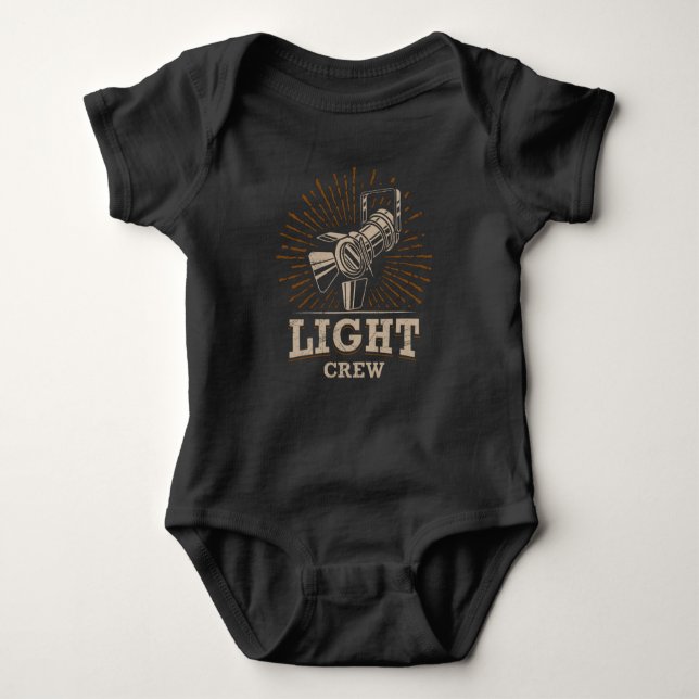 THEATER LIGHTING CREW Lighting Technician Stage Baby Bodysuit (Front)