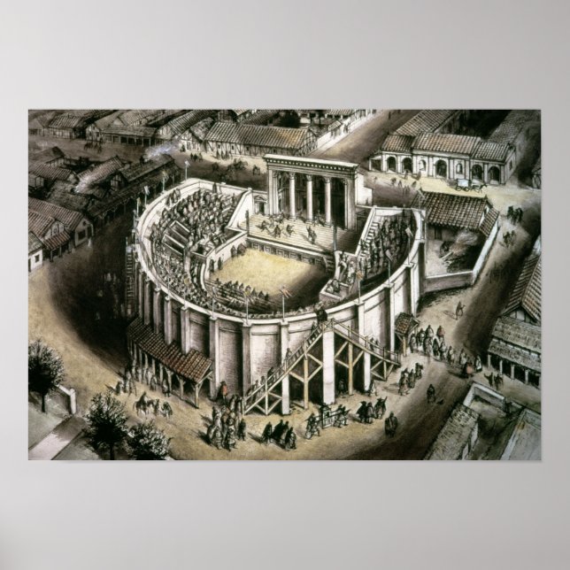 Theater reconstruction, Roman 2nd century Poster (Front)