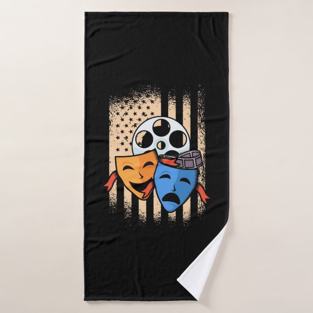 Theatre Actor America Flag Bath Towel (Bath Towel)