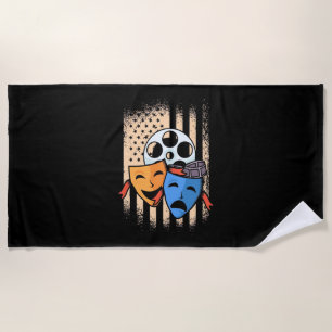 Theatre Actor America Flag Beach Towel