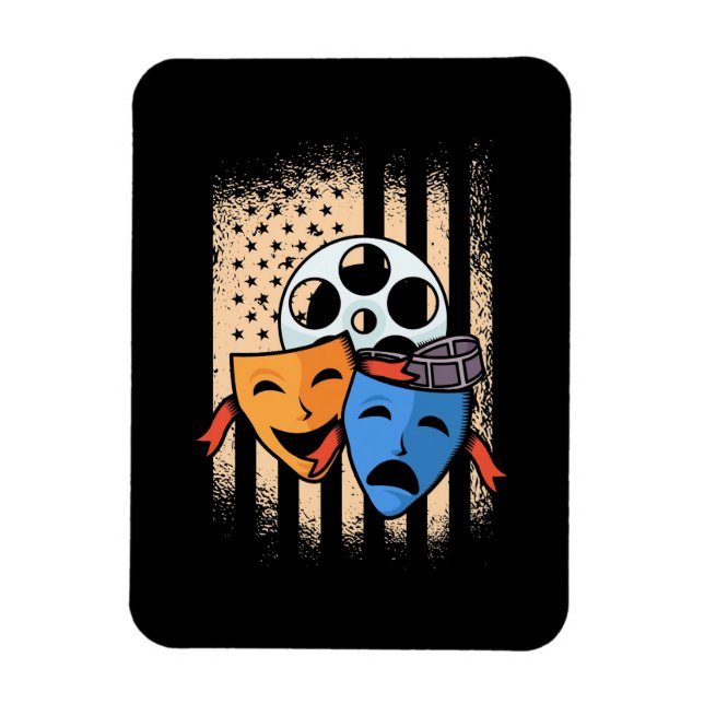 Theatre Actor America Flag Magnet (Vertical)