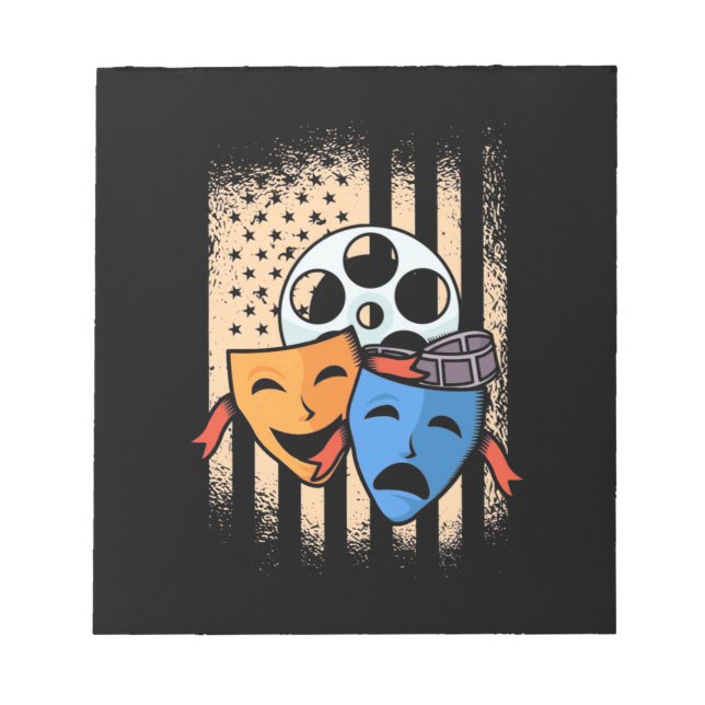 Theatre Actor America Flag Notepad (Front)