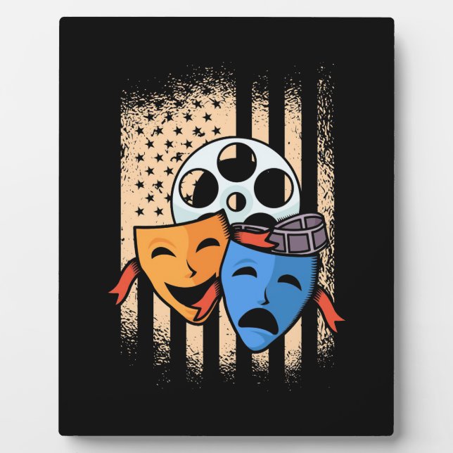 Theatre Actor America Flag Plaque (Front)