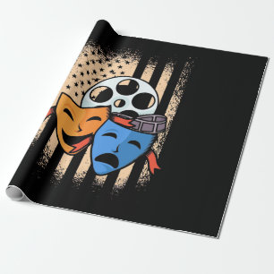 Theatre Actor America Flag Wrapping Paper
