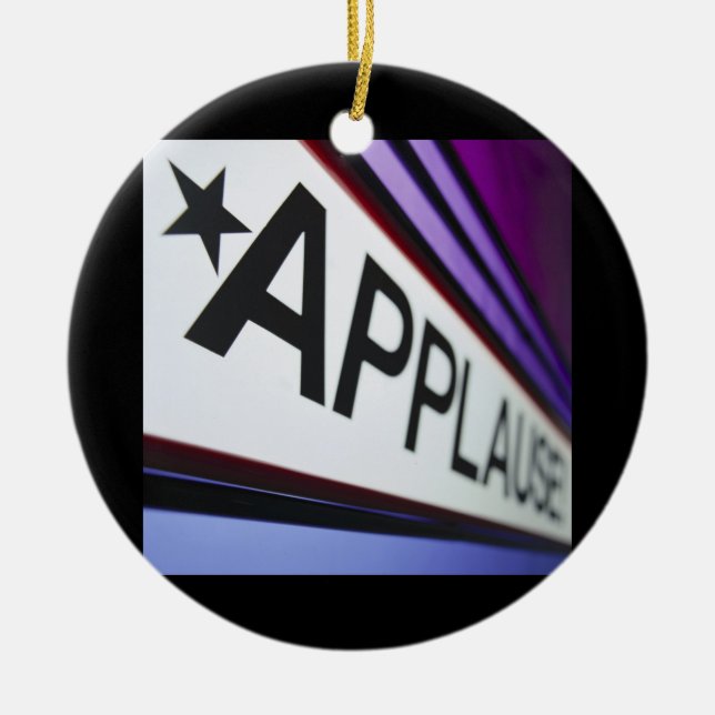 Theatre Applause Sign Ceramic Tree Decoration (Front)