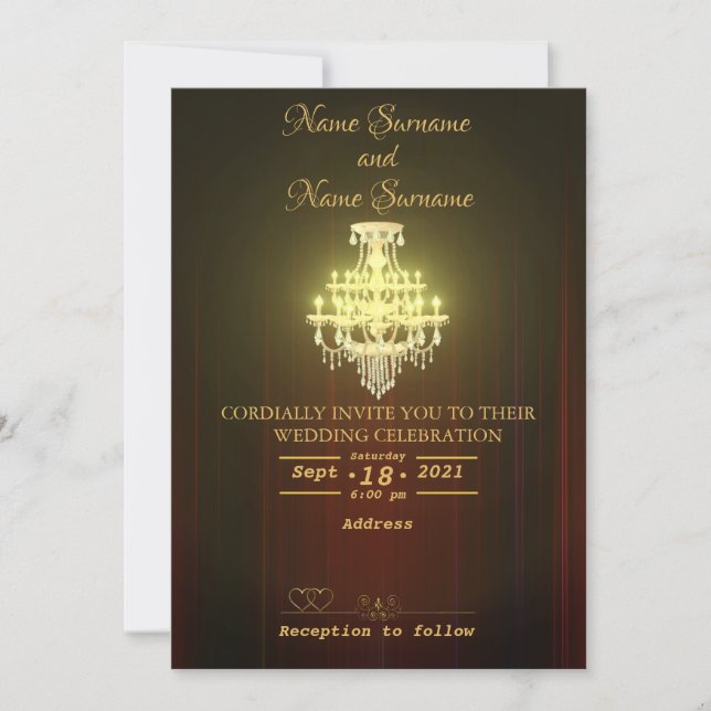Theatre curtain-chandelier invitation (Front)