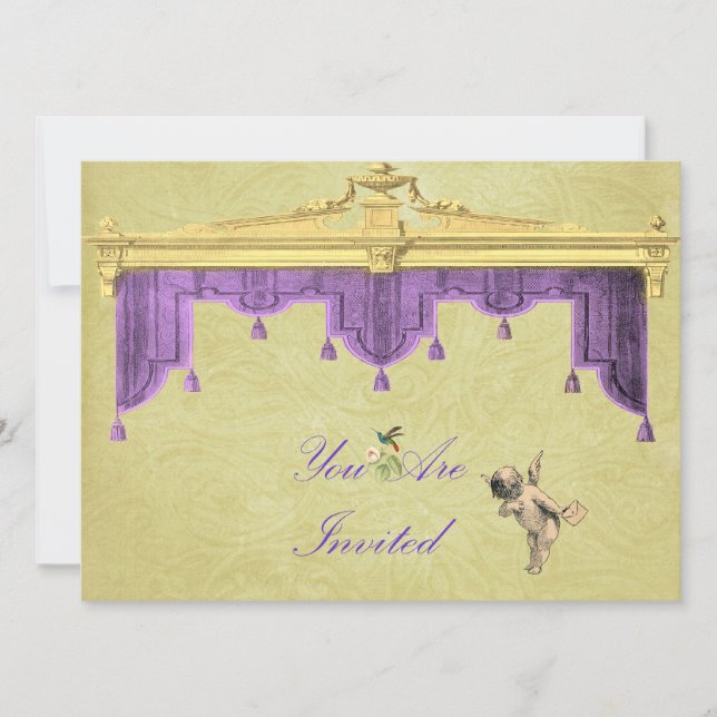 Theatre Curtains Wedding Invite (Front)