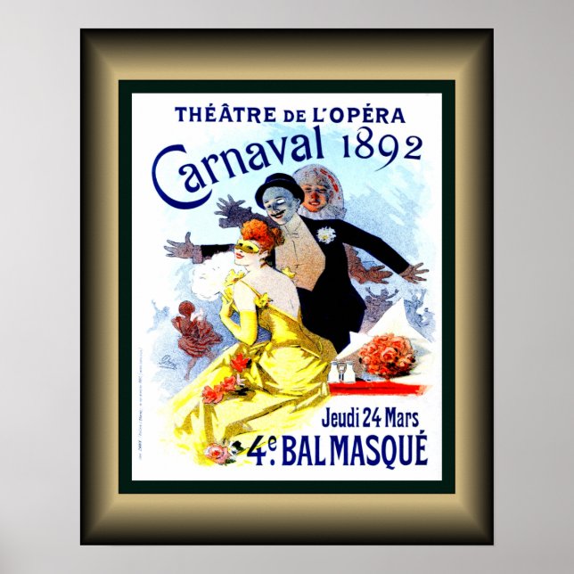 Theatre de L’Opera ~ Carnaval 1892 ~ Balmasque ~ Poster (Front)