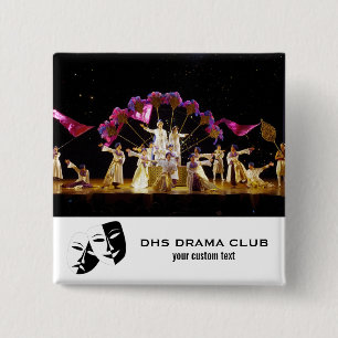 Theatre Drama Club Custom Photo Collage 15 Cm Square Badge