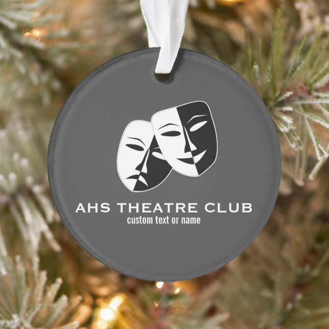 Theatre Drama Club Masks Custom Thespian Name Ornament (Tree)