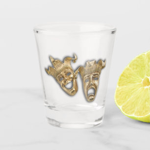 Theatre Golden Comedy Tragedy Masks Shot Glass