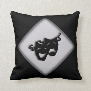 Theatre Happy Sad Greek Masks Throw Pillow
